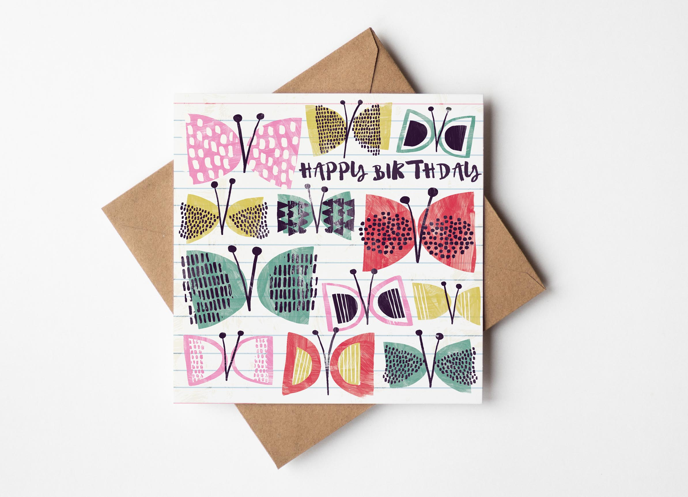 Penblwydd Hapus /Happy Birthday Card Butterfly